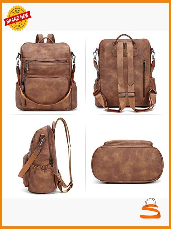 brown leather fashion backpack Botimmy Anti-Theft Purse for Women, Convertible 3-in-1 Vegan Backpack with Hidden Zipper, Adjustable Shoulder & Crossbody Bag for Travel and Daily Commute : Clothing, Shoes & Jewelry Cotton Twill Saola Tech Backpack Tan